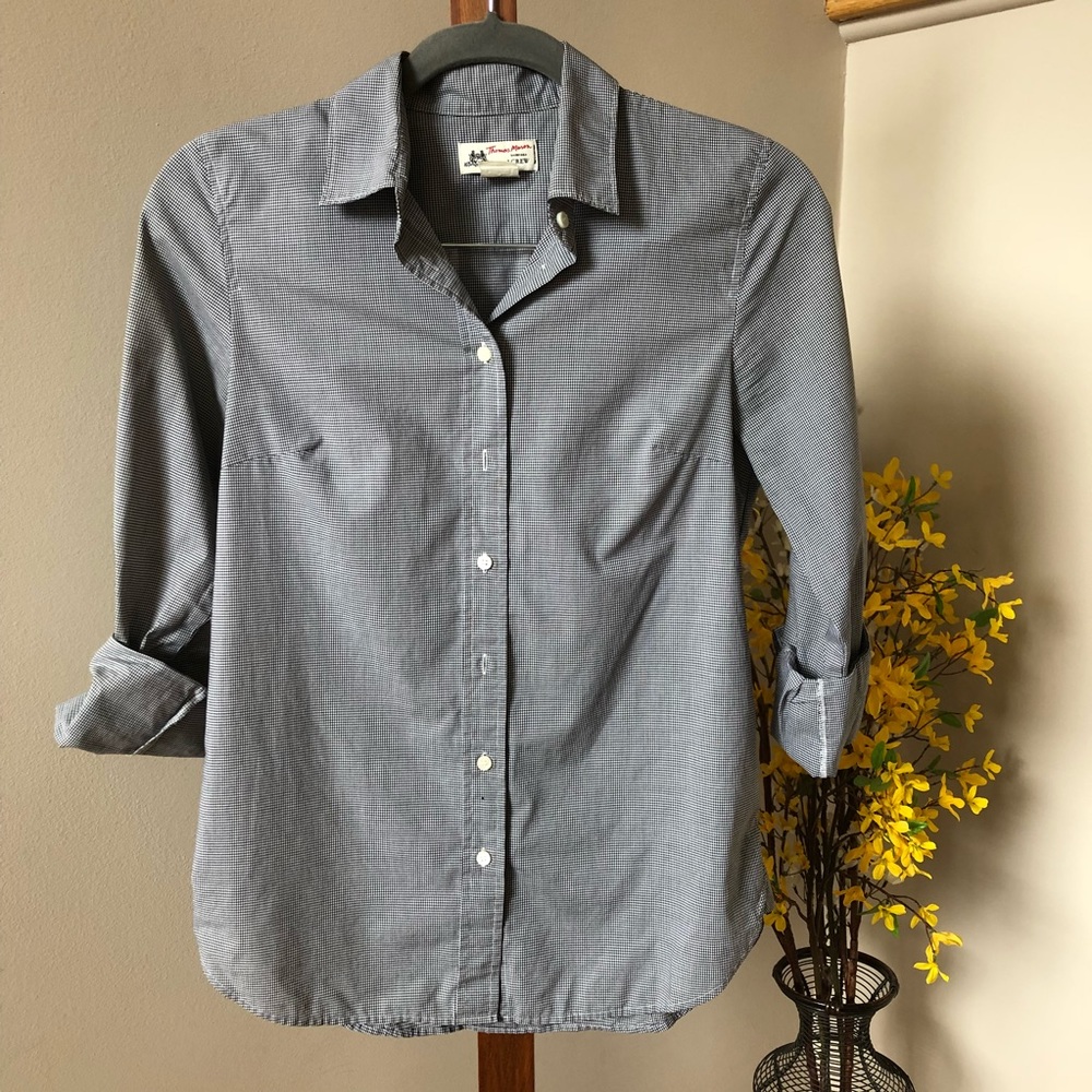 Thomas Mason for J.Crew Black Gingham Button Down
